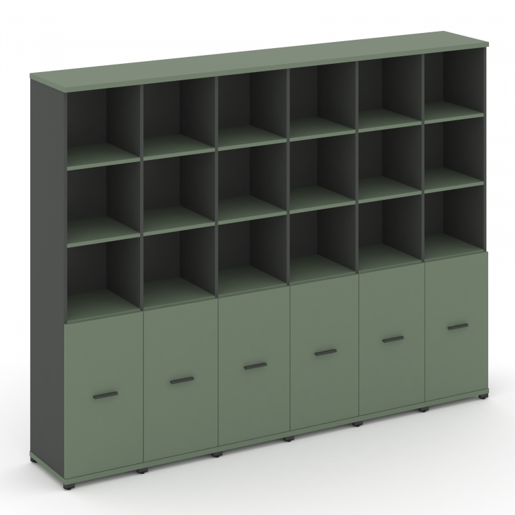 Concept Шкаф 6 узких секций, 5 ниш CN.STU-561 A Кобо/Антрацит/Металл Антрацит 2500*420*1922