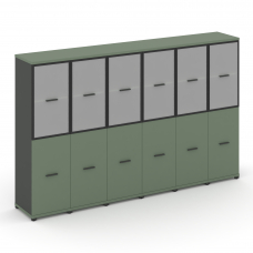 Concept Шкаф 6 узких секций, 4 ниши CN.STU-462 RMB A Кобо/Антрацит/Металл Антрацит/Сатин 2500*420*15