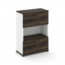 Concept Шкаф 1 широкая секция, 3 ниши CN.STS-315 B Дуб Мали/Белый Бриллиант/Металл Черный 836*420*11