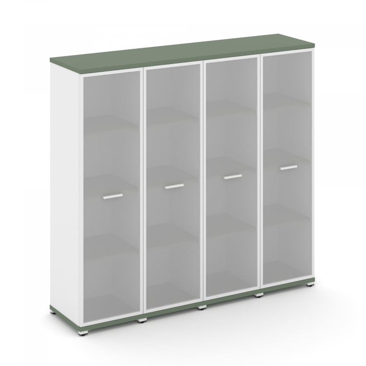 Concept Шкаф 4 узкие секции, 4 ниши CN.STU-446 RMW W Кобо/Белый Бриллиант/Металл Белый/Сатин 1668*42