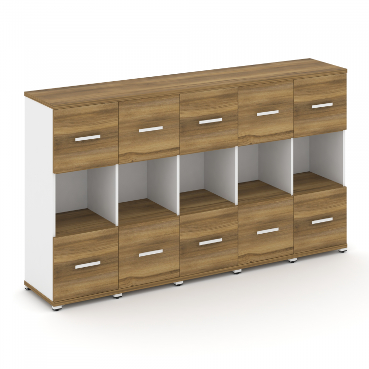 Concept Шкаф 5 узких секций, 3 ниши CN.STU-355 W Сандал Янтарный/Белый Бриллиант/Металл Белый 2084*4