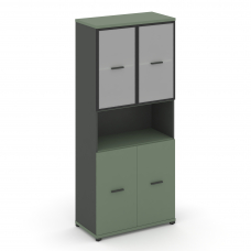 Concept Шкаф 1 широкая секция, 5 ниш CN.STS-513 RMB A Кобо/Антрацит/Металл Антрацит/Сатин 836*420*19