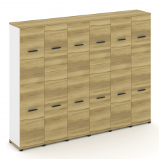 Concept Шкаф 6 узких секций, 5 ниш CN.STU-565 B Дуб Винченцо/Белый Бриллиант/Металл Черный 2500*420*