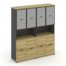 Concept Шкаф 2 широкие секции, 5 ниш CN.STS-523 RMB A Дуб Винченцо/Антрацит/Металл Антрацит/Сатин 16