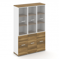 Concept Шкаф 3 узкие секции, 5 ниш CN.STU-532 RPW W Сандал Янтарный/Белый Бриллиант/Металл Белый/Про