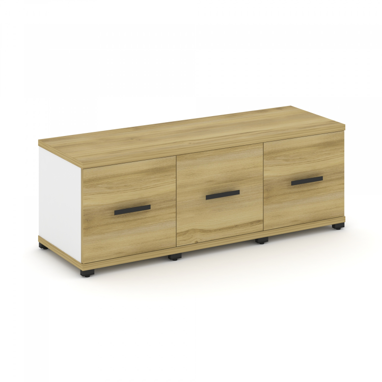 Concept Шкаф 3 узкие секции, 1 ниша CN.STU-133 B Дуб Винченцо/Белый Бриллиант/Металл Черный 1252*420