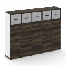 Concept Шкаф 5 узких секций, 4 ниши CN.STU-454 RMB B Дуб Мали/Белый Бриллиант/Металл Черный/Сатин 20