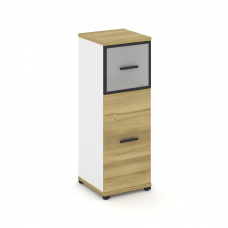 Concept Шкаф 1 узкая секция, 3 ниши CN.STU-314 RMB B Дуб Винченцо/Белый Бриллиант/Металл Черный/Сати