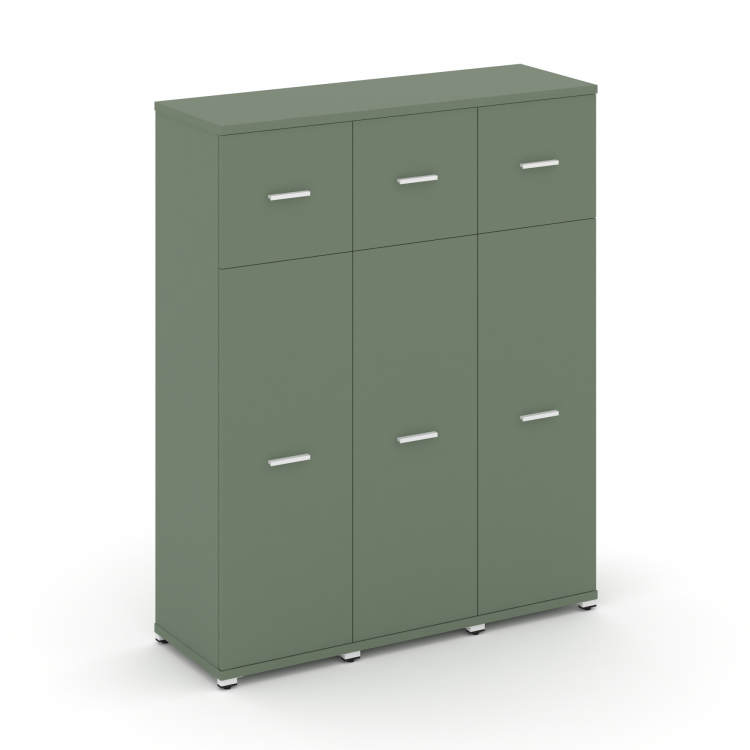 Concept Шкаф 3 узкие секции, 4 ниши CN.STU-434 W Кобо/Металл Белый 1252*420*1554