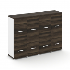 Concept Шкаф 4 узкие секции, 3 ниши CN.STU-342 W Дуб Мали/Белый Бриллиант/Металл Белый 1668*420*1186