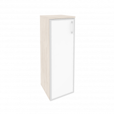Onix Шкаф средний узкий левый O.SU-2.4 R (L) white Денвер Светлый/Стекло White 400*420*1207