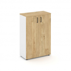 Style Project Шкаф средний широкий SN.STS-204 Белый/Тиквуд Светлый/Черный Ручки 796*400*1203