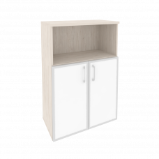 Onix Шкаф средний широкий O.ST-2.2 R white Денвер Светлый/Стекло White 800*420*1207