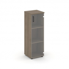 Style Project Шкаф средний узкий SN.STU-205(R) Вяз Благородный/Прозрачный/Черный Ручки 400*400*1203