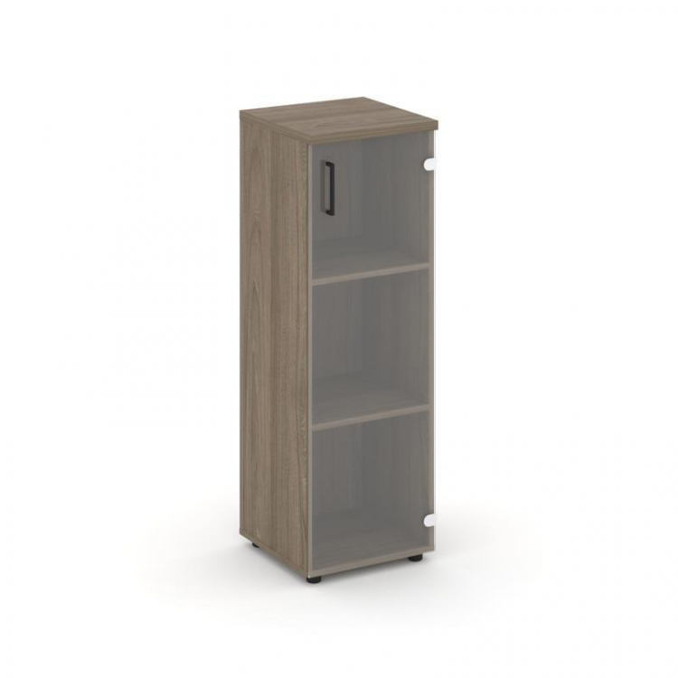 Style Project Шкаф средний узкий SN.STU-205(R) Вяз Благородный/Прозрачный/Черный Ручки 400*400*1203