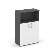 Style Project Шкаф средний широкий SN.STS.E-201 Антрацит/Антрацит/Белый/Черный Ручки 796*400*1203