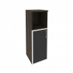 Onix Шкаф средний узкий левый O.SU-2.2 R (L) black Дуб Мали/Стекло Black 400*420*1207