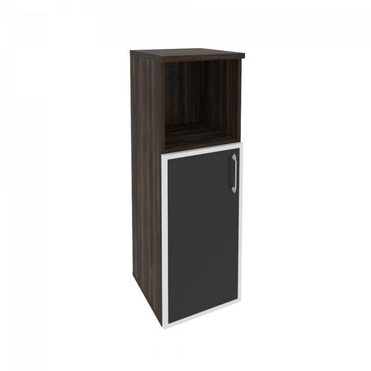 Onix Шкаф средний узкий левый O.SU-2.2 R (L) black Дуб Мали/Стекло Black 400*420*1207