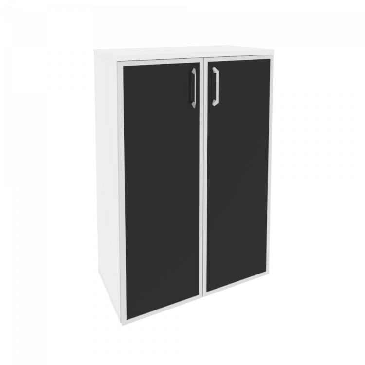 Onix Шкаф средний широкий O.ST-2.4 R black Белый Бриллиант/Cтекло Black 800*420*1207