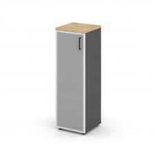 Style Project Шкаф средний узкий SN.STU-206(L) Антрацит/Тиквуд Светлый/Сатин/Черный Ручки 400*400*12