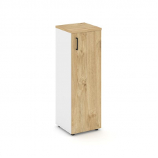 Style Project Шкаф средний узкий SN.STU.E-204(R) Белый/Тиквуд Светлый/Черный Ручки 400*400*1203