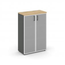 Style Project Шкаф средний широкий SN.STS.E-206 Антрацит/Тиквуд Светлый/Сатин/Черный Ручки 796*400*1