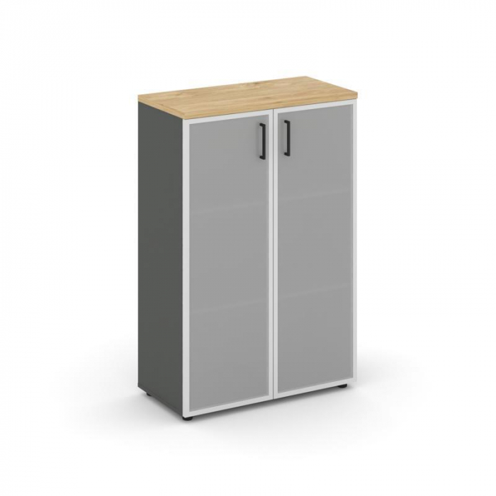 Style Project Шкаф средний широкий SN.STS.E-206 Антрацит/Тиквуд Светлый/Сатин/Черный Ручки 796*400*1