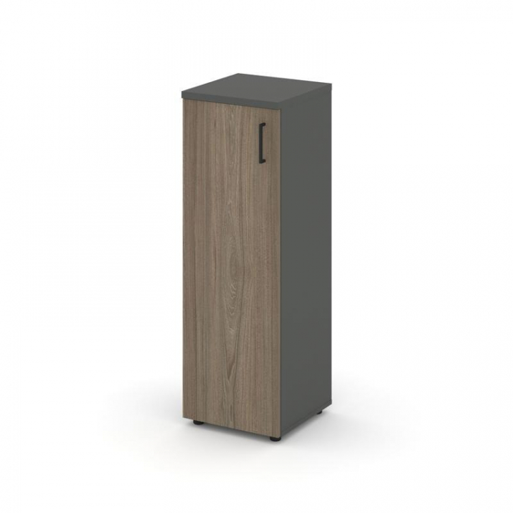 Style Project Шкаф средний узкий SN.STU.E-204(L) Антрацит/Вяз Благородный/Черный Ручки 400*400*1203