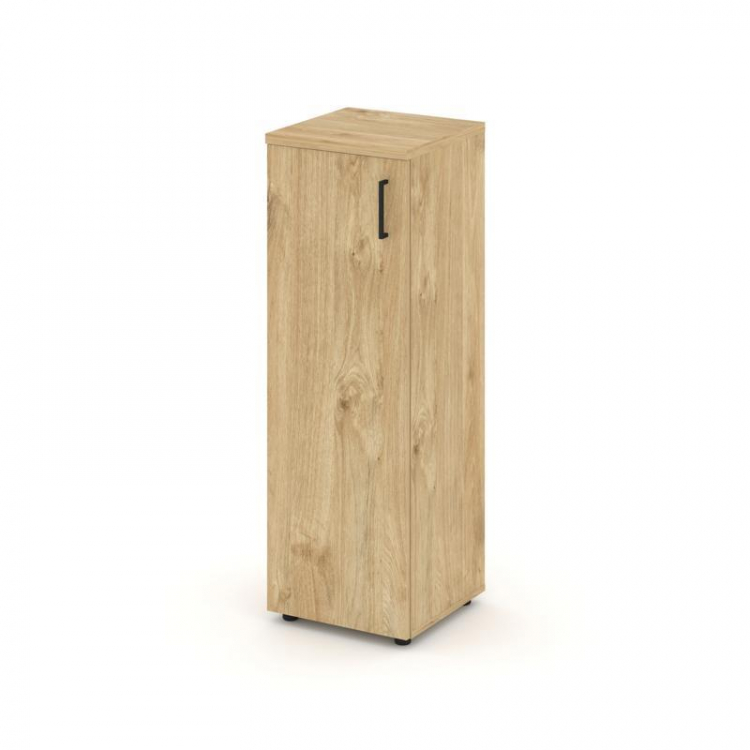 Style Project Шкаф средний узкий SN.STU-204(L) Тиквуд Светлый/Черный Ручки 400*400*1203