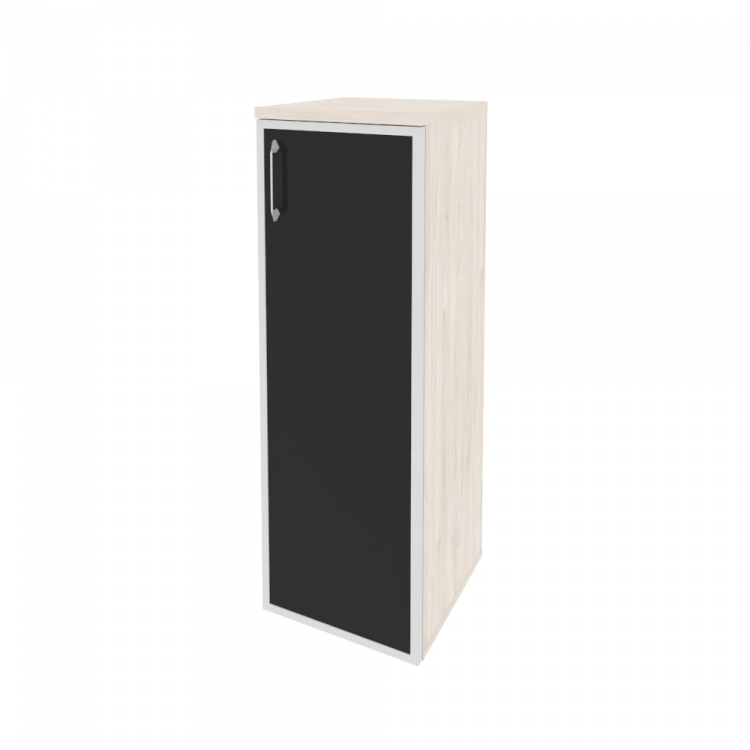 Onix Шкаф средний узкий правый O.SU-2.4 R (R) black Денвер Светлый/Стекло Black 400*420*1207