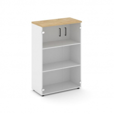 Style Project Шкаф средний широкий SN.STS.E-205 Белый/Тиквуд Светлый/Прозрачный/Черный Ручки 796*400