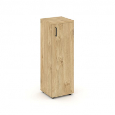 Style Project Шкаф средний узкий SN.STU-204(R) Тиквуд Светлый/Черный Ручки 400*400*1203