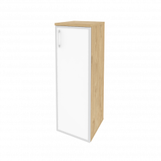 Onix Шкаф средний узкий правый O.SU-2.4 R (R) white Тиквуд Светлый/Стекло White 400*420*1207
