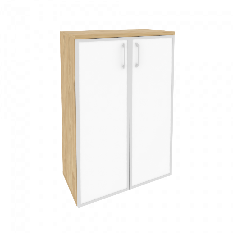 Onix Шкаф средний широкий O.ST-2.4 R white Тиквуд Светлый/Стекло White 800*420*1207