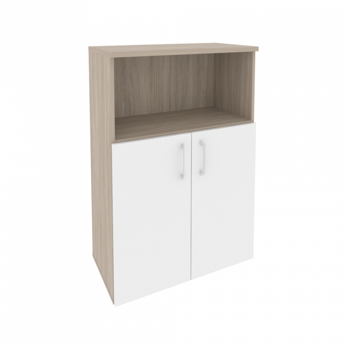 Оникс Шкаф средний широкий O.ST-2.1 Дуб Аттик/Белый Бриллиант 800*420*1207