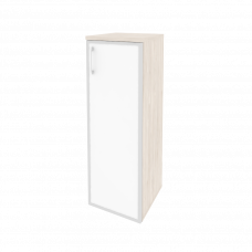 Onix Шкаф средний узкий правый O.SU-2.4 R (R) white Денвер Светлый/Стекло White 400*420*1207