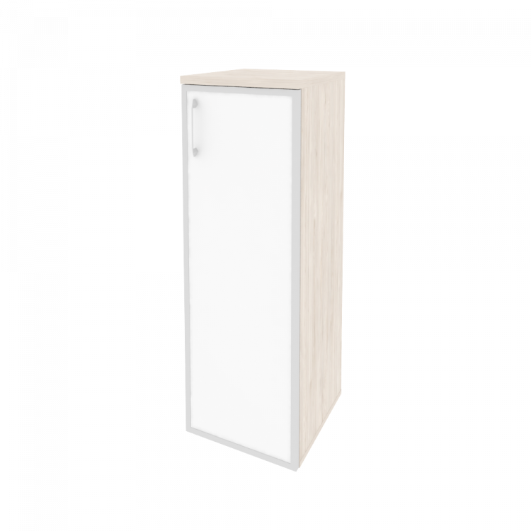 Onix Шкаф средний узкий правый O.SU-2.4 R (R) white Денвер Светлый/Стекло White 400*420*1207