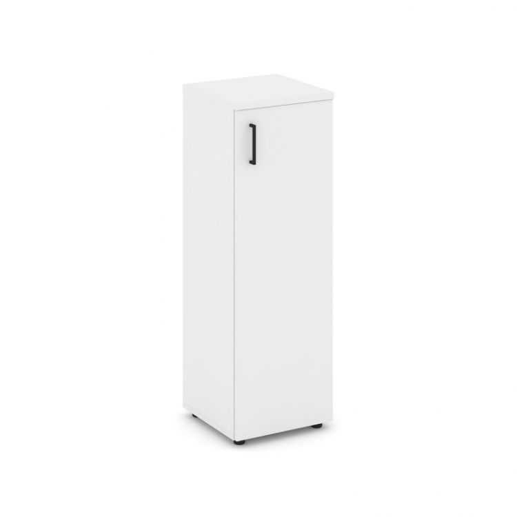 Style Project Шкаф средний узкий SN.STU.E-204(R) Белый/Черный Ручки 400*400*1203