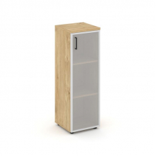 Style Project Шкаф средний узкий SN.STU-206(R) Тиквуд Светлый/Сатин/Черный Ручки 400*400*1203