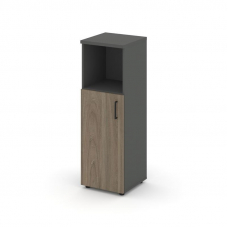 Style Project Шкаф средний узкий SN.STU-201(L) Антрацит/Вяз Благородный/Черный Ручки 400*400*1203