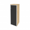 Onix Шкаф средний узкий правый O.SU-2.4 R (R) black Тиквуд Светлый/Стекло Black 400*420*1207