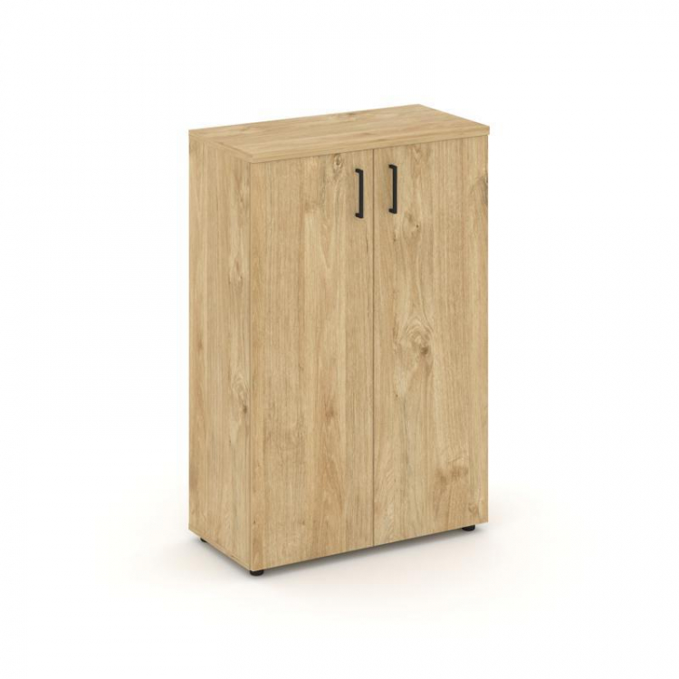 Style Project Шкаф средний широкий SN.STS-204 Тиквуд Светлый/Черный Ручки 796*400*1203