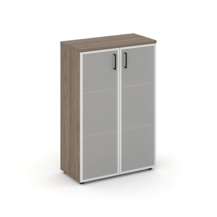 Style Project Шкаф средний широкий SN.STS-206 Вяз Благородный/Сатин/Черный Ручки 796*400*1203