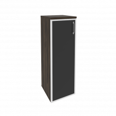 Onix Шкаф средний узкий левый O.SU-2.4 R (L) black Дуб Мали/Стекло Black 400*420*1207