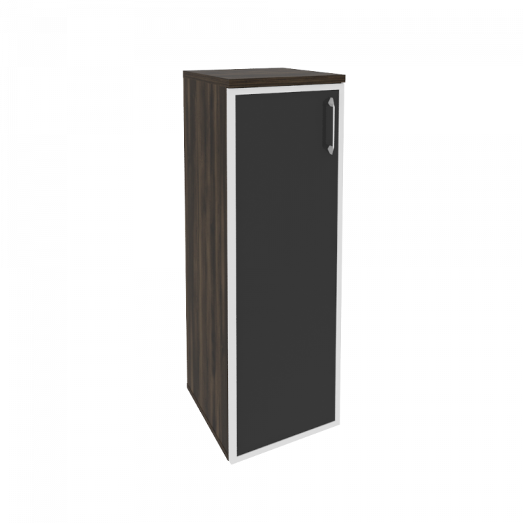 Onix Шкаф средний узкий левый O.SU-2.4 R (L) black Дуб Мали/Стекло Black 400*420*1207