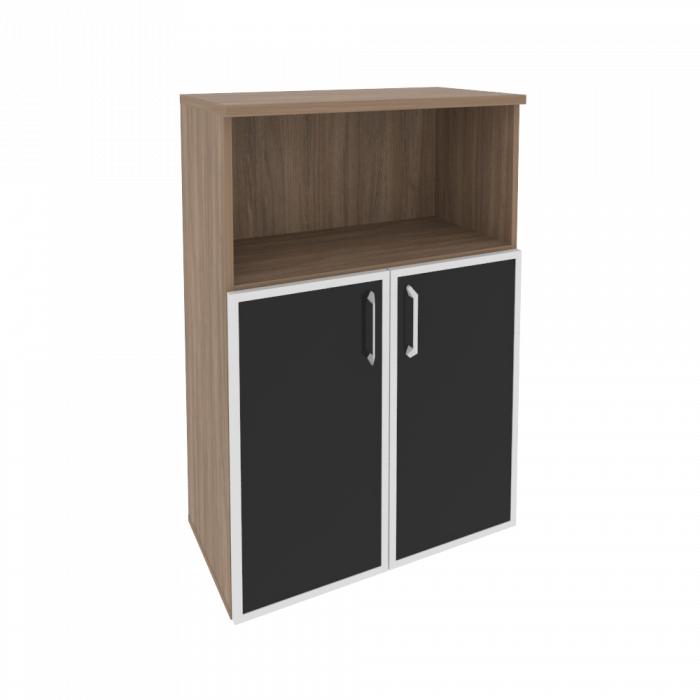 Onix Шкаф средний широкий O.ST-2.2 R black Дуб Аризона/Стекло Black 800*420*1207