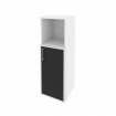 Onix Шкаф средний узкий правый O.SU-2.2 R (R) black Белый Бриллиант/Cтекло Black 400*420*1207