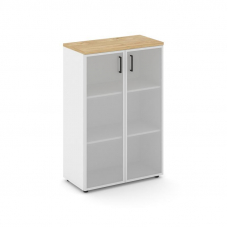 Style Project Шкаф средний широкий SN.STS-206 Белый/Тиквуд Светлый/Сатин/Черный Ручки 796*400*1203