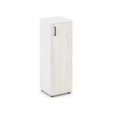 Style Project Шкаф средний узкий правый SN.STU.E-204(R) Белый/Белый/Дуб Наварра/Черный Ручки 400*400