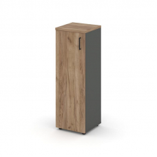 Style Project Шкаф средний узкий SN.STU-204(L) Антрацит/Дуб Табак/Черный Ручки 400*400*1203